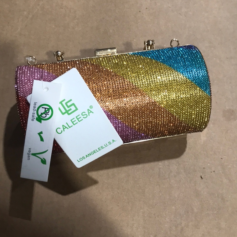 Caleesa clutch metal rainbow